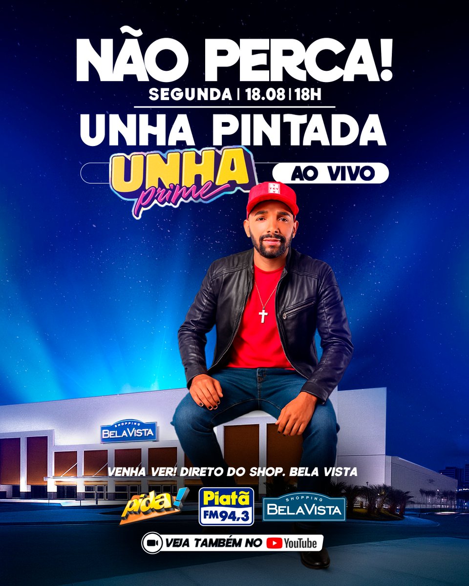 PiataFM's tweet image. Foi aqui que pediram ARROCHA???😩🎶❤️
Segunda vai ser daquele jeitinho que a gente ama! Unha Pintada AO VIVO na sua Piatã! Direto do Shopping Bela Vista!🔥🔥🔥
📅 18.08 | 🕕 18h
#UnhaPintada #Arrocha #UnhaPrime #Pida #AoVivo #EstúdioP #Salvador #ShoppingBelaVista #PiatãFM