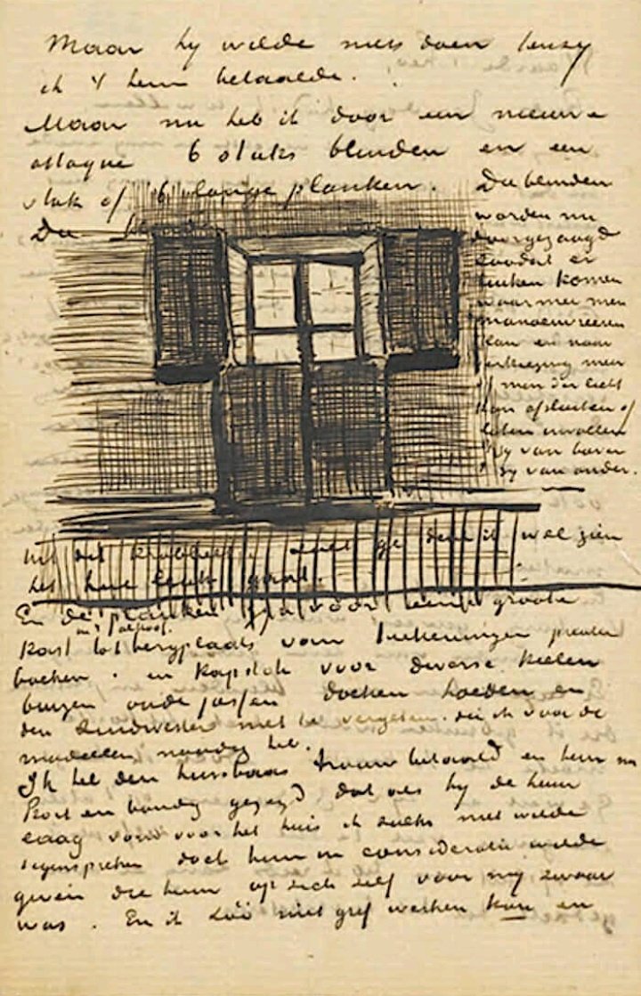 Zarissa_Cipher's tweet photo. Van Gogh's unique form of lettering art was everything 

I'm in admiration of the his aesthetic handwriting and the creative infusion of sketches

Such an innovative Nonconformist 😁 

#CreativityTakesCourage
#vangogh 
#VanGoghLettersAndSketches
#VanGoghArt https://t.co/SnI4PFFuce