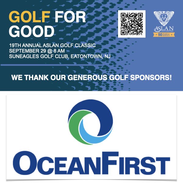 AslanYouth's tweet photo. Huge thanks to @OceanFirst for joining us at the 19th Annual Aslan Golf Classic! Your support helps drive hope forward for the children and families we serve. #AslanGolfClassic #OceanFirstCares #ThankYou https://t.co/rS5sPAR6ye