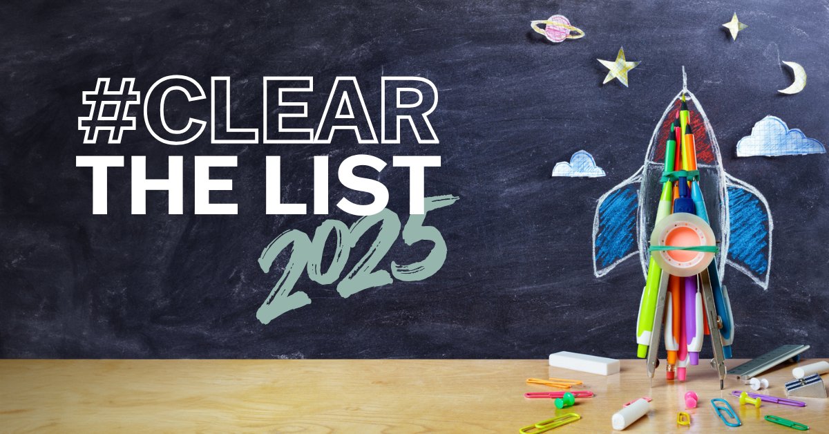 GreatMindsEd's tweet image. Educators, #ClearTheList 2025 is here, and we’re excited to help clear items from your back-to-school wish lists. Submit yours today. ➡️ ow.ly/4mVA50WFYMr