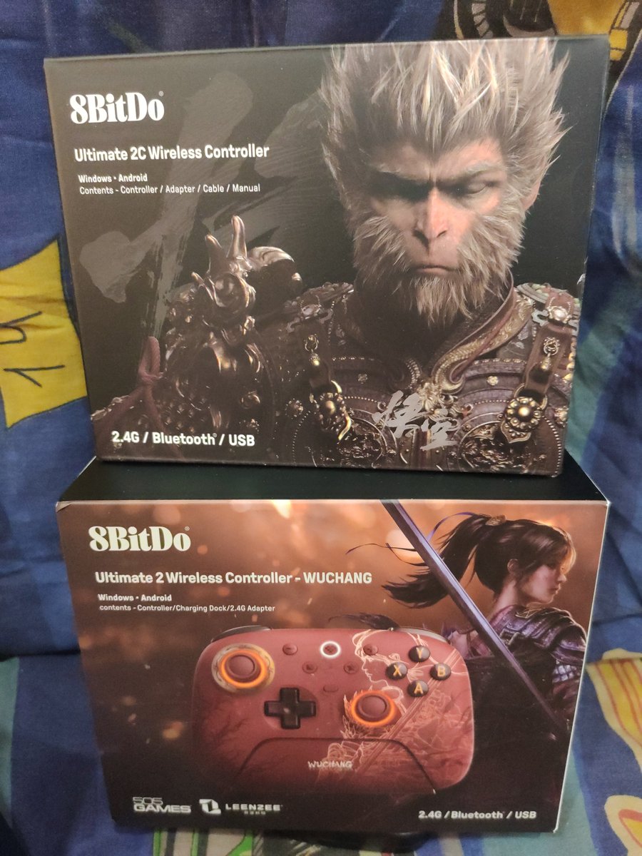 The <a href="/playWUCHANG/">WUCHANG: Fallen Feathers</a> gamepad by <a href="/8BitDo/">8BitDo</a> finally arrived. Gonna sit nicely on the shelf near the <a href="/BlackMythGame/">Black Myth</a> one. I would use it to play the game if they didn't butcher it with the 1.5.0 update.
