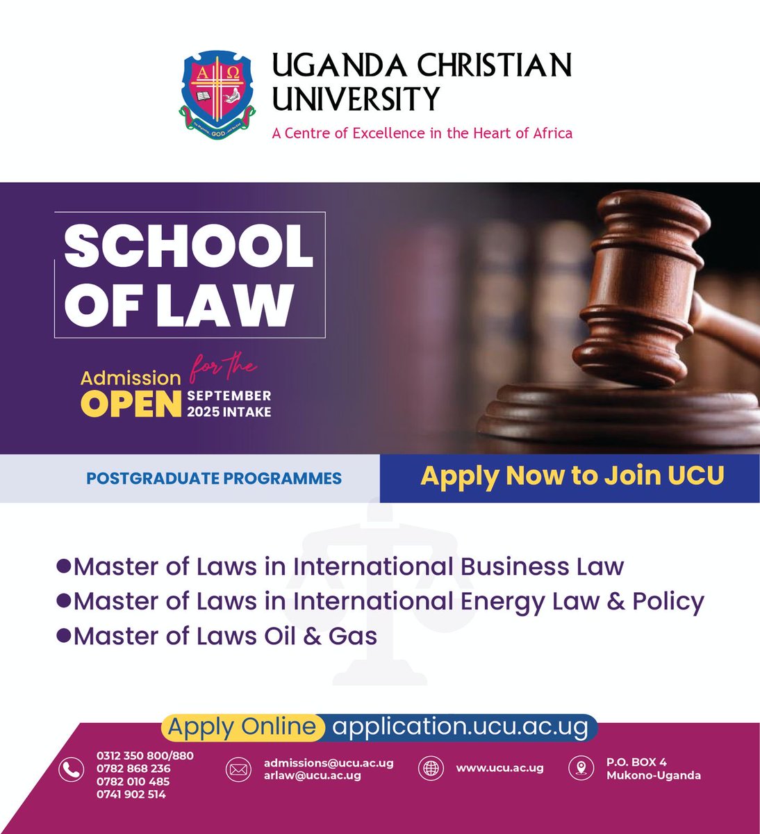 Proverbs 28:4 AMP  “Those who set aside the law [of God and man] praise the wicked, But those who keep the law [of God and man] struggle with them. [Prov 29:18]”

Every one ought to know the law and keep it. Join <a href="/UCUniversity/">Uganda Christian University (Official)</a> for a Bachelors of Law; <a href="/uculawsociety/">UCU Law Society</a>