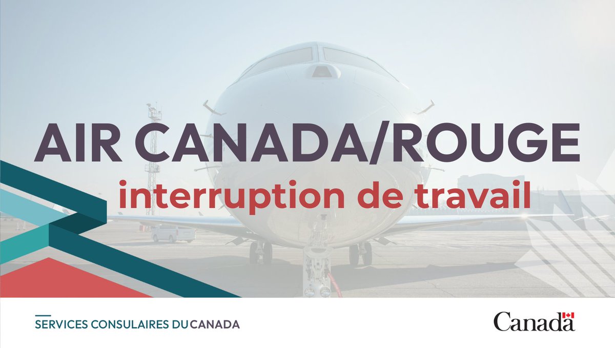 1/2 Canadiens à l'étranger touchés par l'interruption de travail planifiée d'#AirCanada et #AirCanadaRouge :
Contactez votre compagnie aérienne et votre voyagiste pour discuter de vos options et vérifiez votre police d'assurance voyage pour connaître les garanties.