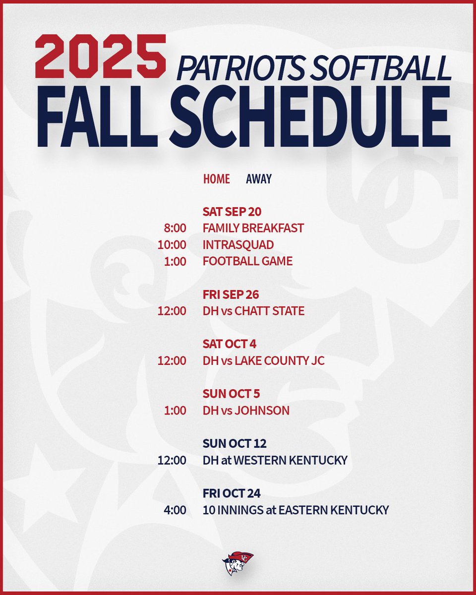 Fall Ball Schedule is set! #OneBigTeam #LoveTheLogo