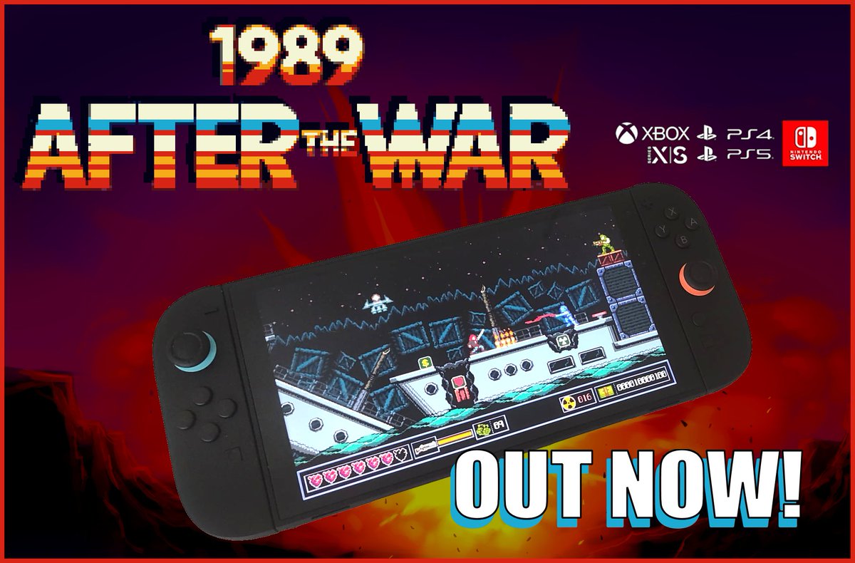 🚨 Finally, 1989 After the War is out on all consoles! ☢️ Fight through the radiation and bring justice to the wasteland! 💥
🎮 Available now on Nintendo Switch, Xbox Series, PlayStation 4 &amp; 5!

#PixelArt #NintendoSwitch2 #retrogaming #playstation #Xbox  #indiegame <a href="/ratalaika/">ratalaika</a>