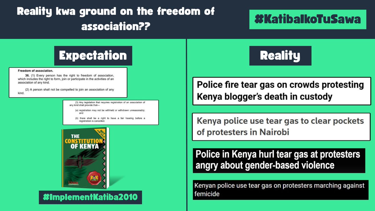 Edwin Michieka (@michieka25) on Twitter photo Protect the right to organize by ensuring safe venues, clear permit procedures, and neutral policing during demonstrations. Legal protections must be matched by real-world practice.
#KatibaIkoTuSawa #ImplementKatiba2010
<a href="/redmwiks/">Redempter Mwikali</a> <a href="/MapinduziKE/">Kongamano La Mapinduzi</a> Protect the right to organize by ensuring safe venues, clear permit procedures, and neutral policing during demonstrations. Legal protections must be matched by real-world practice.
#KatibaIkoTuSawa #ImplementKatiba2010
<a href="/redmwiks/">Redempter Mwikali</a> <a href="/MapinduziKE/">Kongamano La Mapinduzi</a>