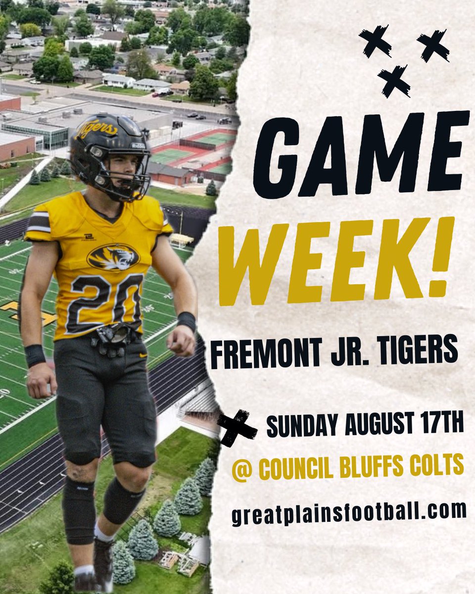 ‼️ATTENTION JR. TIGER FANS‼️

It’s game week! We are excited to open the season against the Council Bluffs Colts and debut our new threads! 🔥👀

Go Tigers!! 🐯