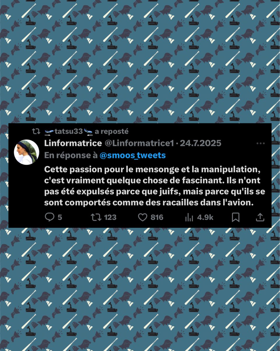SwordOfSalomon (@swordofsalomon) on Twitter photo 🚨✈️🇫🇷 SIGNALEMENT : Seif Rachedi (<a href="/tts33/">🛫tatsu33🛬</a>), contrôleur aérien à la <a href="/DGAC/">Direction générale de l'aviation civile 🇫🇷🇪🇺</a> et coordinateur Inspecteur des Études à l’<a href="/enacfrance/">ENAC</a>, diffuse depuis le 7 octobre des milliers de messages incitant à la haine des juifs et d’Israël.
💥 Il semble dérangé par l’idée que le Hamas et le 🚨✈️🇫🇷 SIGNALEMENT : Seif Rachedi (<a href="/tts33/">🛫tatsu33🛬</a>), contrôleur aérien à la <a href="/DGAC/">Direction générale de l'aviation civile 🇫🇷🇪🇺</a> et coordinateur Inspecteur des Études à l’<a href="/enacfrance/">ENAC</a>, diffuse depuis le 7 octobre des milliers de messages incitant à la haine des juifs et d’Israël.
💥 Il semble dérangé par l’idée que le Hamas et le