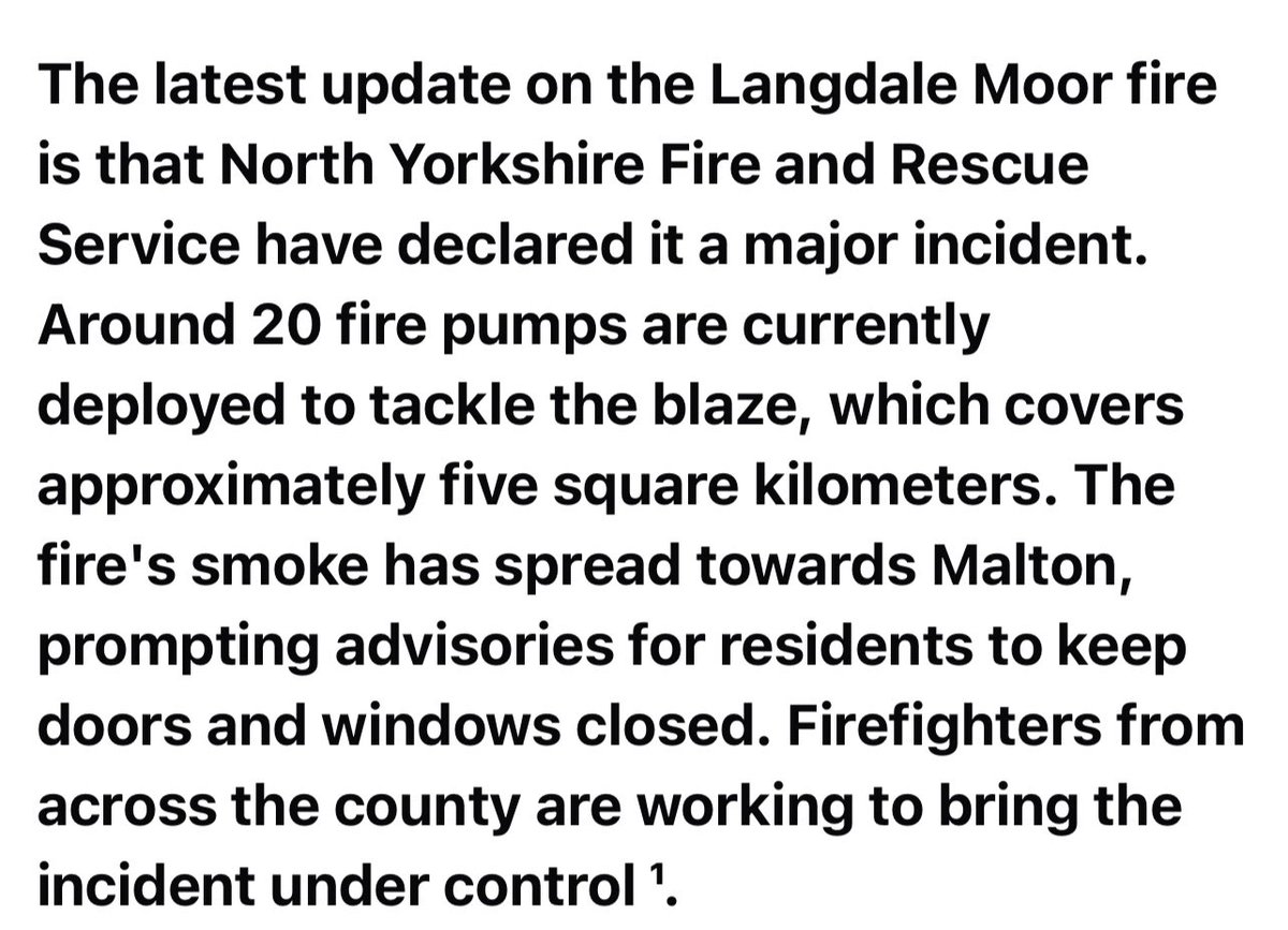 Smoke from Langdale Fire 
is coming inland on north east wind.