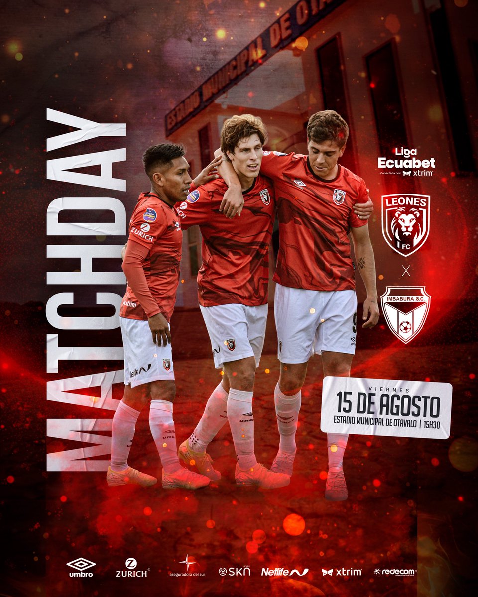 ¡HOY JUEGA LEONES! ⚽️🦁

⏱️ 15h30
🆚 #ImbaburaSC 
📍 Estadio Municipal Otavalo 

🏆 #LigaEcuabet