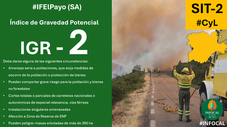 naturalezacyl's tweet photo. Se declara Índice de Gravedad Potencial (IGR) 2⃣ en #IFElPayo, #Salamanca, por:
Puedan comportar grave riesgo para la población y bienes no forestales
Más información en #INFORCYL https://t.co/G0Ctp9IqkQ https://t.co/HfkHfX1n5y