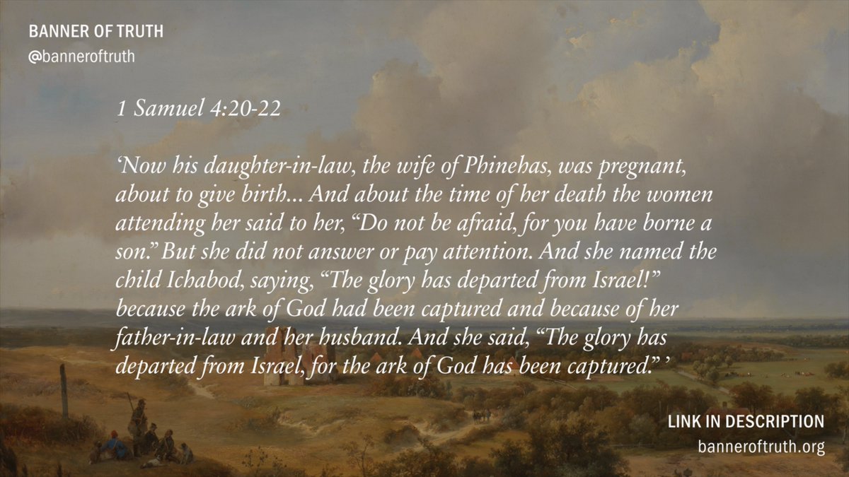 In 1 Samuel 4, Israel loses the ark of the covenant, and Phinehas’ wife names her son Ichabod—“And she said, “The glory has departed from Israel, for the ark of God has been captured.” This is a sober call to examine our lives: Is the presence of God our true treasure?

Link to