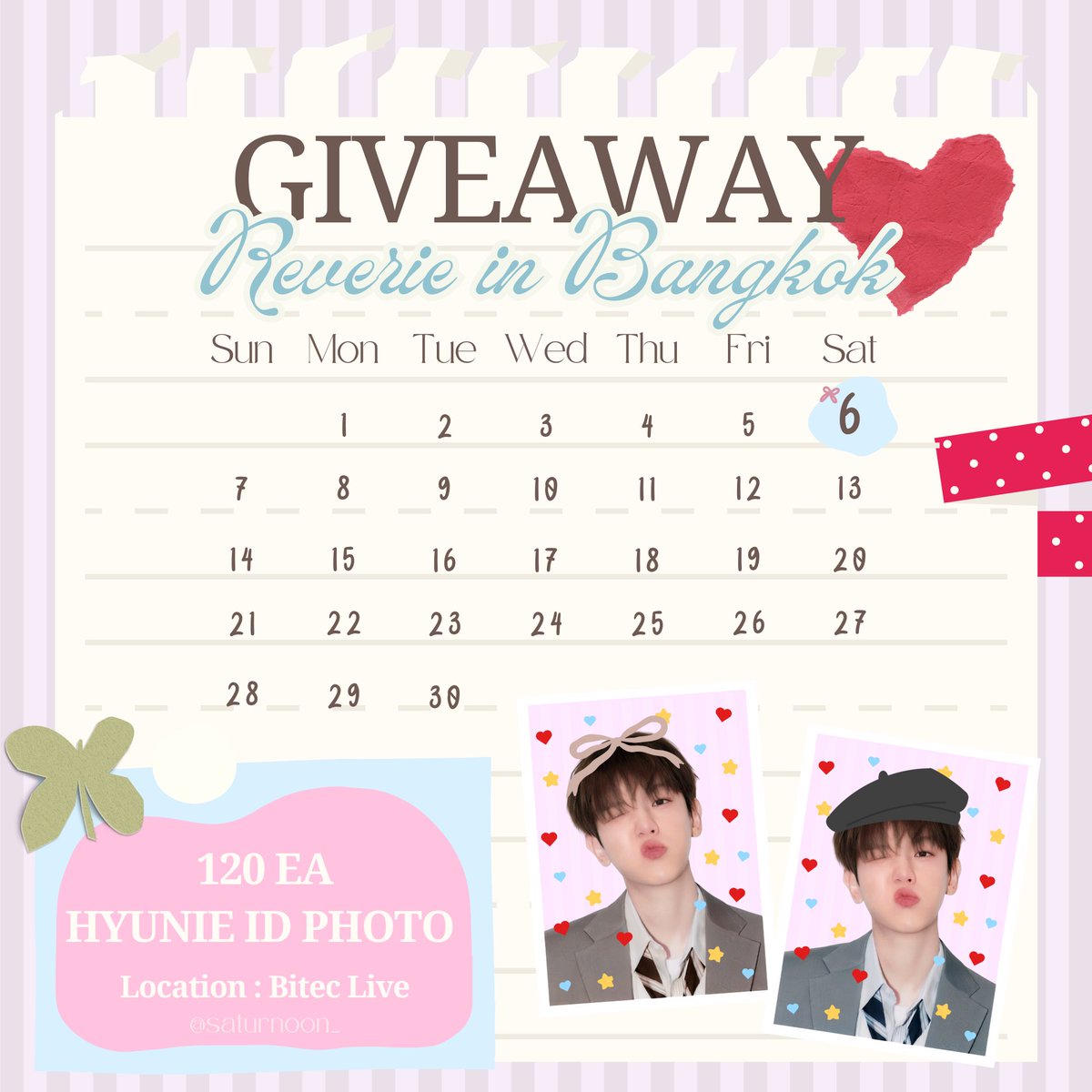 saturnoon_'s tweet photo. giveaway⋆˚🐾˖⋆✴︎

♡̴ hyunie id photo and sticker pack 120 sets

rules ㅡ rt + exo ot9 

✴︎ 6 Sep 25
bitec live ꕀ time &amp; place : tba
#ReverieBANGKOK https://t.co/dWdv5YMa1f