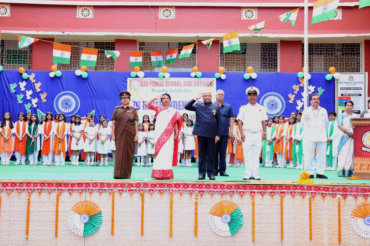 It was a great moment in the midst of dear Students, the Principal, esteemed teachers and members of the staff of DAV Public School, CDA, Sector-6, Cuttack on the eve of Independence Day Celebrations in the School Premises. Bharat Mata Ki Jay. Jai Hind.