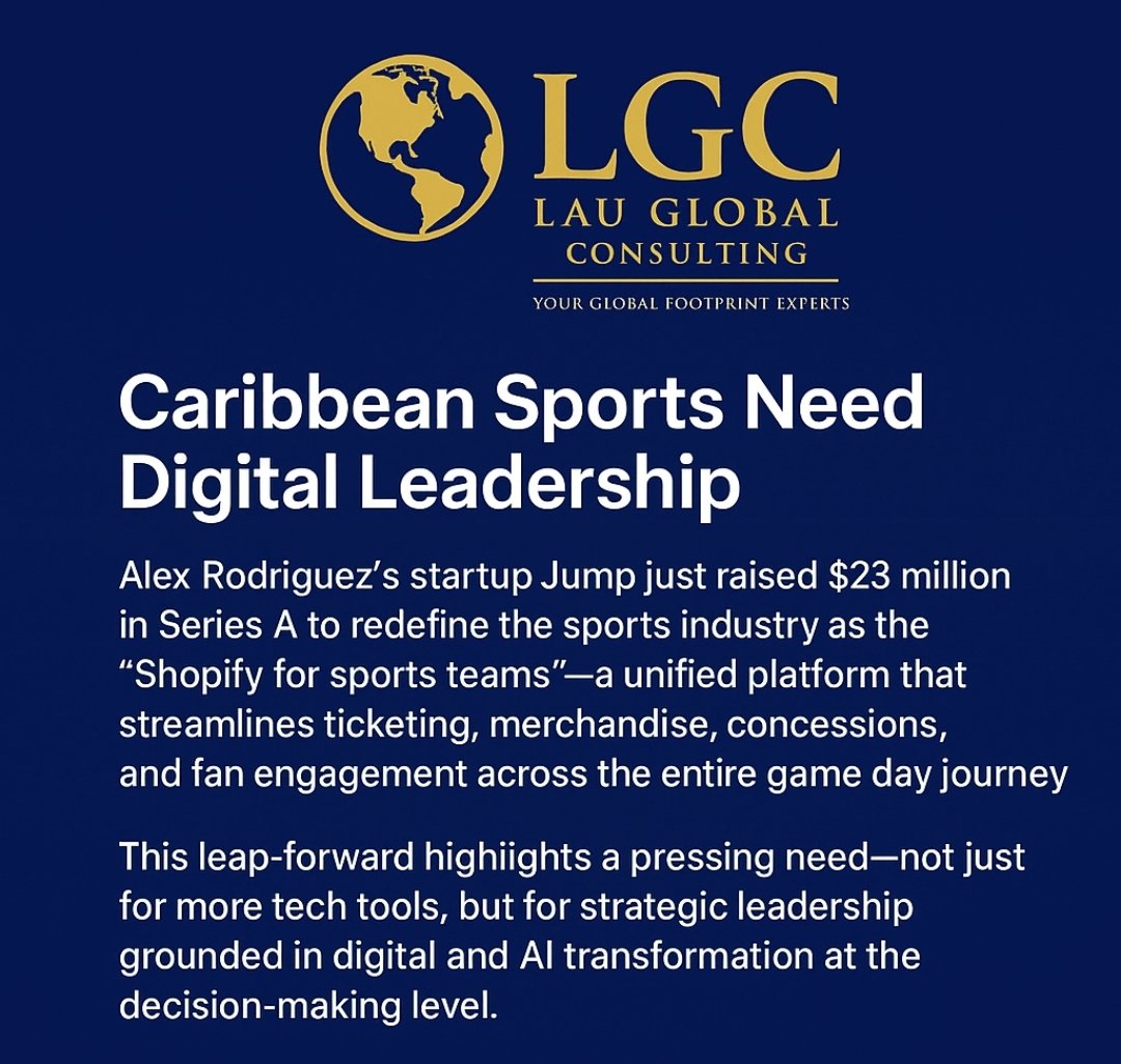 LGC_Consultants's tweet photo. Sports is big business — but in the Caribbean, we need more leaders with digital &amp; AI strategy skills at the decision-making level to unlock global revenue. LGC trains and equips them.

Check out the Forbes article on Jump:
https://t.co/oljBRKil7c

#SportsBusiness https://t.co/PC6YEXiitB