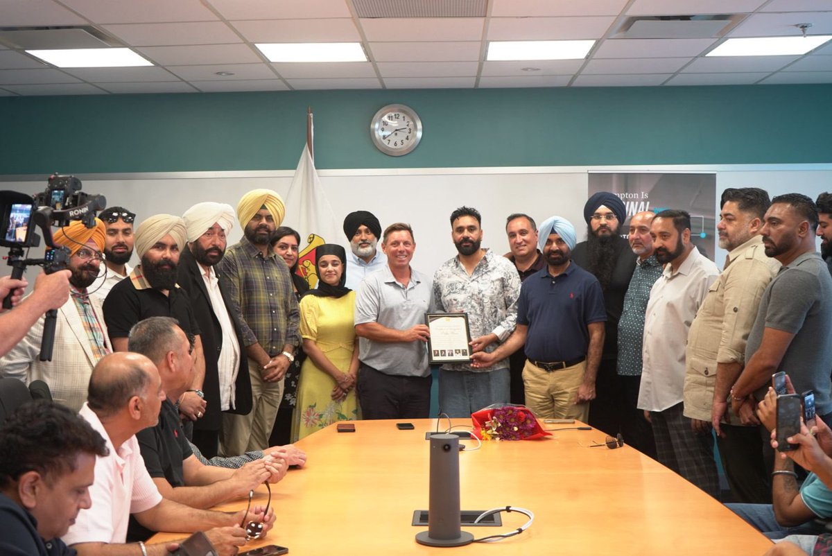 Honored to welcome the living legend Babbu Maan at City Hall today — a true inspiration to our youth for his accomplishments as a singer-songwriter and music director.