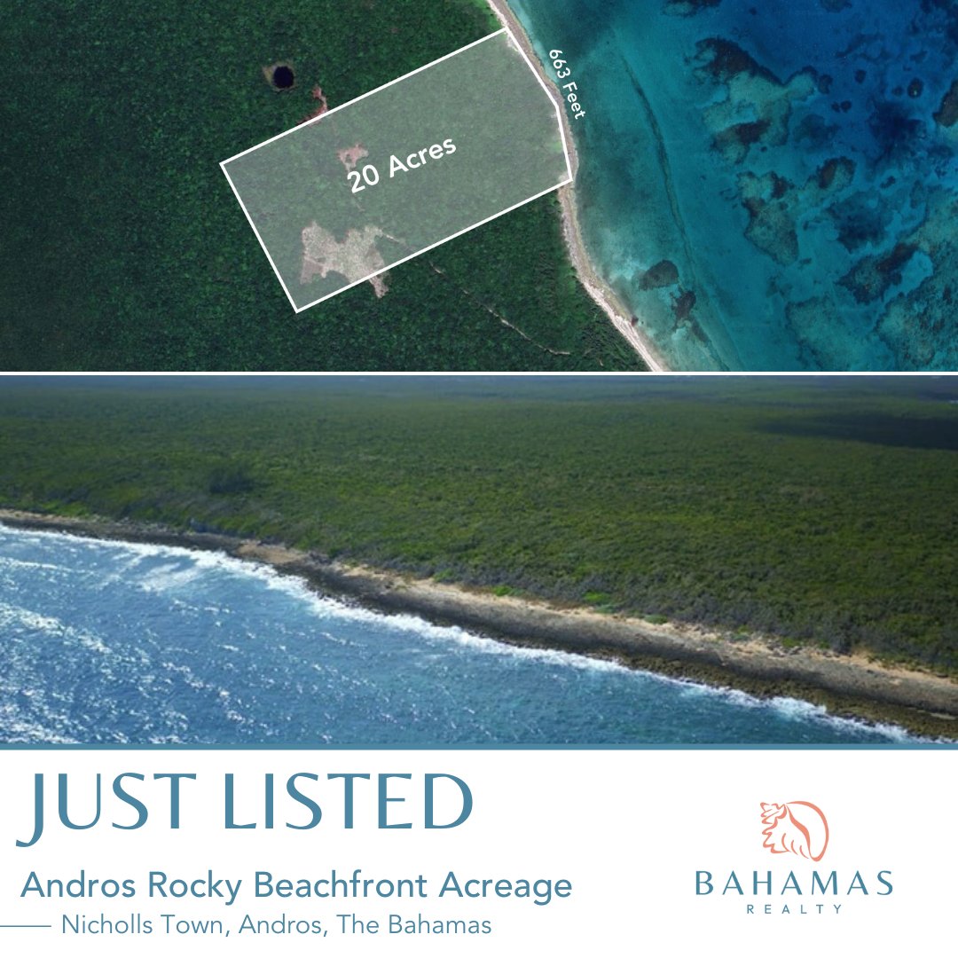 JUST LISTED❗️ Two 20-acre beachfront opportunities in peaceful Nicholls Town, North Andros!

Andros Beachfront Acreage | 🏷️$925,000 -l8r.it/lkZL
Andros Rocky Beachfront Acreage | 🏷️$900,000 -l8r.it/d6k4
