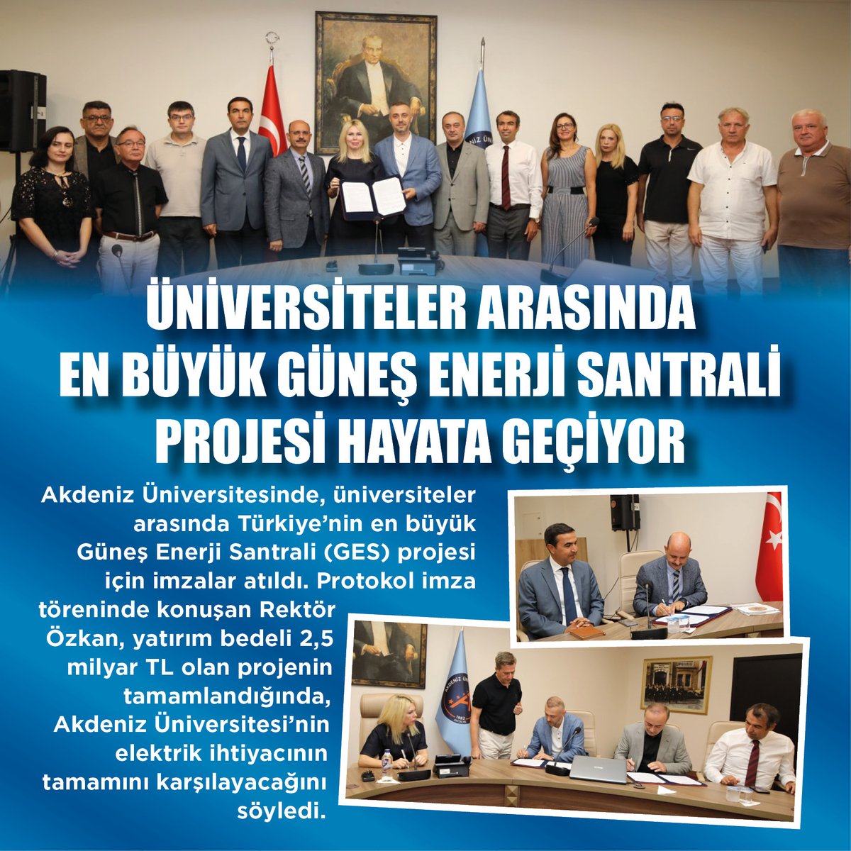 Akdeniz Üniversitesinde, üniversiteler arasında Türkiye’nin en büyük Güneş Enerji Santrali (GES) projesi için imzalar atıldı.
🔗akdeniz.edu.tr/tr/haber/unive…