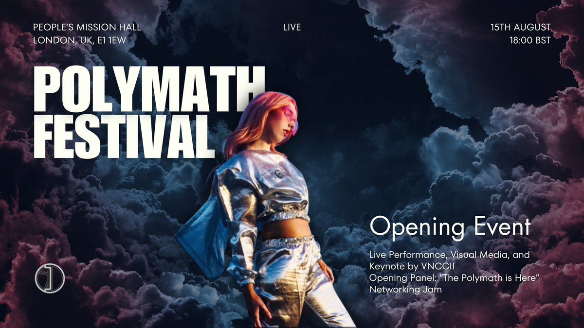 🚨Starting in just under 3 hours!

📍We are hosting the Opening of the Polymath Festival at X&amp;Why, People's Mission Hall, E1 1EW, London.

⏰Arrivals welcome for 6pm!

🎙️We will be hosting a keynote by VNCCII, followed by our partners panel "The Polymath is Here" ranging with