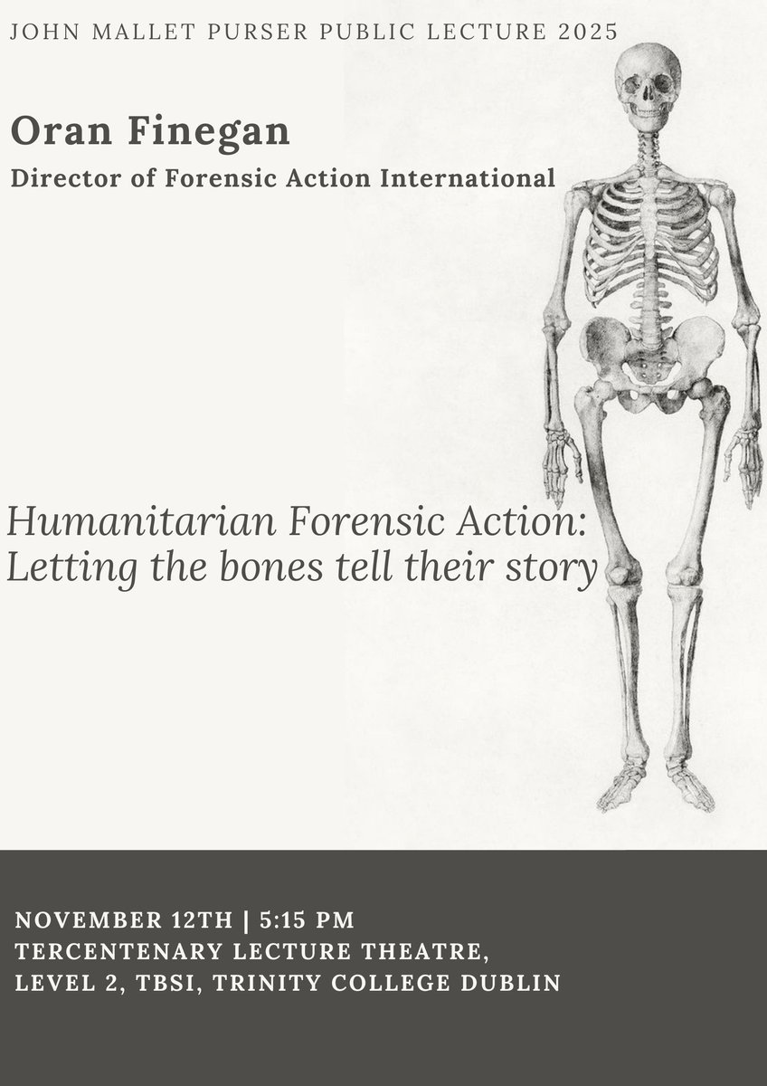 Mark Cunningham (@markcnewry) on Twitter photo 1/2 Delighted to announce that the 2025 John Mallet Purser Public lecture will be delivered by Oran Finegan who will deliver a lecture on how his training in anatomy led to a career in humanitarian forensic action <a href="/TrinityMed1/">School of Medicine, Trinity College Dublin</a> <a href="/TCDPhysiology/">TCDPhysiology</a> <a href="/AnatomyTrinity/">AnatomyTCD</a> 1/2 Delighted to announce that the 2025 John Mallet Purser Public lecture will be delivered by Oran Finegan who will deliver a lecture on how his training in anatomy led to a career in humanitarian forensic action <a href="/TrinityMed1/">School of Medicine, Trinity College Dublin</a> <a href="/TCDPhysiology/">TCDPhysiology</a> <a href="/AnatomyTrinity/">AnatomyTCD</a>