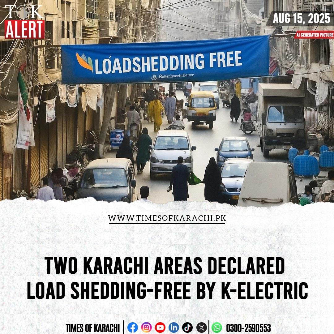 TOKCityOfLights's tweet photo. In a major relief for citizens, K-Electric (KE) has officially declared two areas in Karachi as load-shedding-free.

Details: https://t.co/8pklNIeMg9

#TOKAlert #LoadSheddingFree #KElectric #Karachi #KE https://t.co/jiUnEjSize