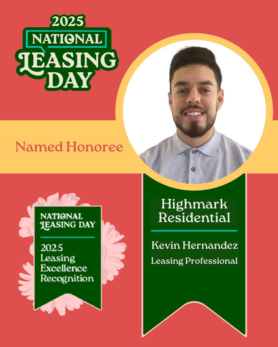🔦 This week’s spotlight: Kevin Hernandez, Leasing Professional at <a href="/HighmarkRes/">Highmark Residential</a>
🎉 #NationalLeasingDay Honoree 🎉
 
Join us in celebrating Kevin for his outstanding performance, dedication, and success to drive real results!
 #LeasingLeadership #HighmarkResidentialCarolinas