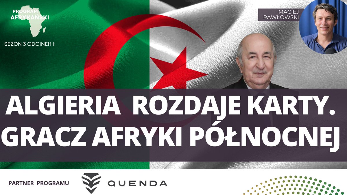 😉Mało jest programów o Afryce w polskiej przestrzeni, dlatego wspólnie z firmą QUENDA tworzymy własny.

🇩🇿Algieria, energetyczna potęga. Między Europą, Rosją a Sahelem - zapraszam na odcinek z <a href="/PawlowskiINE/">Maciej Pawłowski</a> 

youtu.be/rfYKjVzqXEM