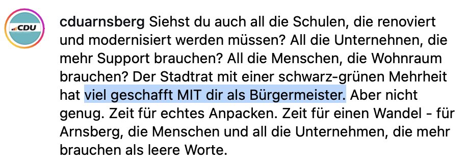 Erik Flügge (@erik_fluegge) on Twitter photo Und der Award für den verzweifelsten Angriff auf einen erfolgreichen Bürgermeister geht an den CDU-Heimatverband von <a href="/_FriedrichMerz/">Friedrich Merz</a>.
Süß.
Ein schöneres Kompliment kann man als Amtsinhaber von seinem Kommunalwahlgegner nicht bekommen, lieber <a href="/RalfPaulBittner/">Bürgermeister Ralf Paul Bittner</a>. Und der Award für den verzweifelsten Angriff auf einen erfolgreichen Bürgermeister geht an den CDU-Heimatverband von <a href="/_FriedrichMerz/">Friedrich Merz</a>.
Süß.
Ein schöneres Kompliment kann man als Amtsinhaber von seinem Kommunalwahlgegner nicht bekommen, lieber <a href="/RalfPaulBittner/">Bürgermeister Ralf Paul Bittner</a>.