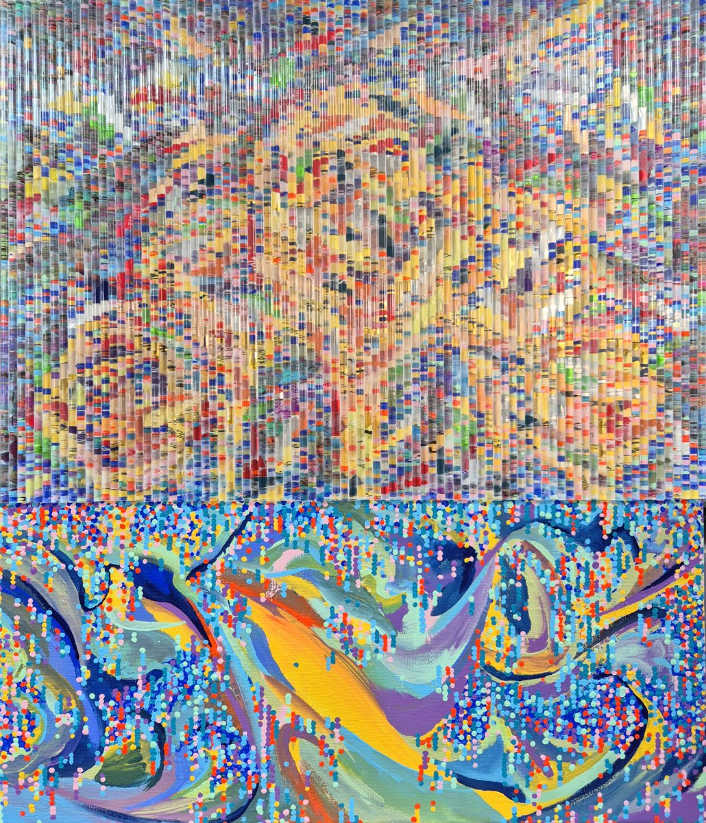 &lt;이승철 - 서쪽 하늘&gt;
OST of "Blue Swallow"

청연의 연옥 (Purgatory of Blue Swallow)
9404 SIM_Visibility

Mix Media on canvas
10F (53 x 45.5 cm)
2024

L I N K <a href="/Behance/">Behance</a> 
be.net/gallery/232596… 

#collage #mixedmedia #ArtistOnX #artwork #contemporary #ArtonFriday #painting