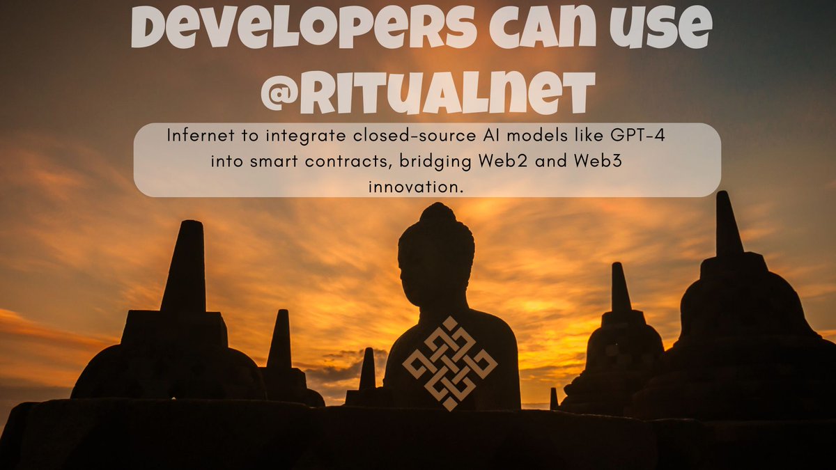 J.Volta (❖,❖) (@j_voltaa) on Twitter photo Developers can use Infernet from <a href="/ritualnet/">Ritual</a> to integrate closed-source artificial intelligence models, such as GPT-4, into smart contracts, connecting Web2 and Web3 innovations.
<a href="/ppmoon69/">kp</a> <a href="/dunken9718/">dunken(ritual/acc) (❖,❖)</a> <a href="/Jez_Cryptoz/">Jez ritual/acc (❖,❖)</a>
<a href="/ritualnet/">Ritual</a> Developers can use Infernet from <a href="/ritualnet/">Ritual</a> to integrate closed-source artificial intelligence models, such as GPT-4, into smart contracts, connecting Web2 and Web3 innovations.
<a href="/ppmoon69/">kp</a> <a href="/dunken9718/">dunken(ritual/acc) (❖,❖)</a> <a href="/Jez_Cryptoz/">Jez ritual/acc (❖,❖)</a>
<a href="/ritualnet/">Ritual</a>