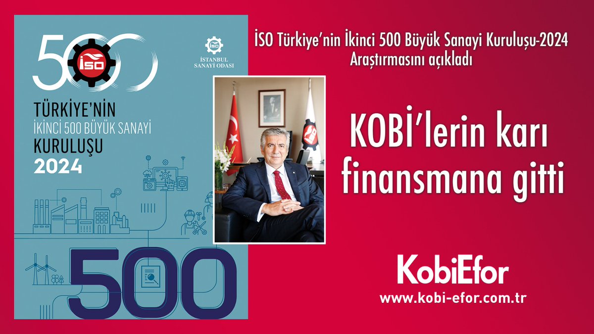 İSO Türkiye'nin İkinci 500 Büyük Sanayi Kuruluşu 2024 Araştırmasını açıkladı:
KOBİ'lerin karı finansmana gitti