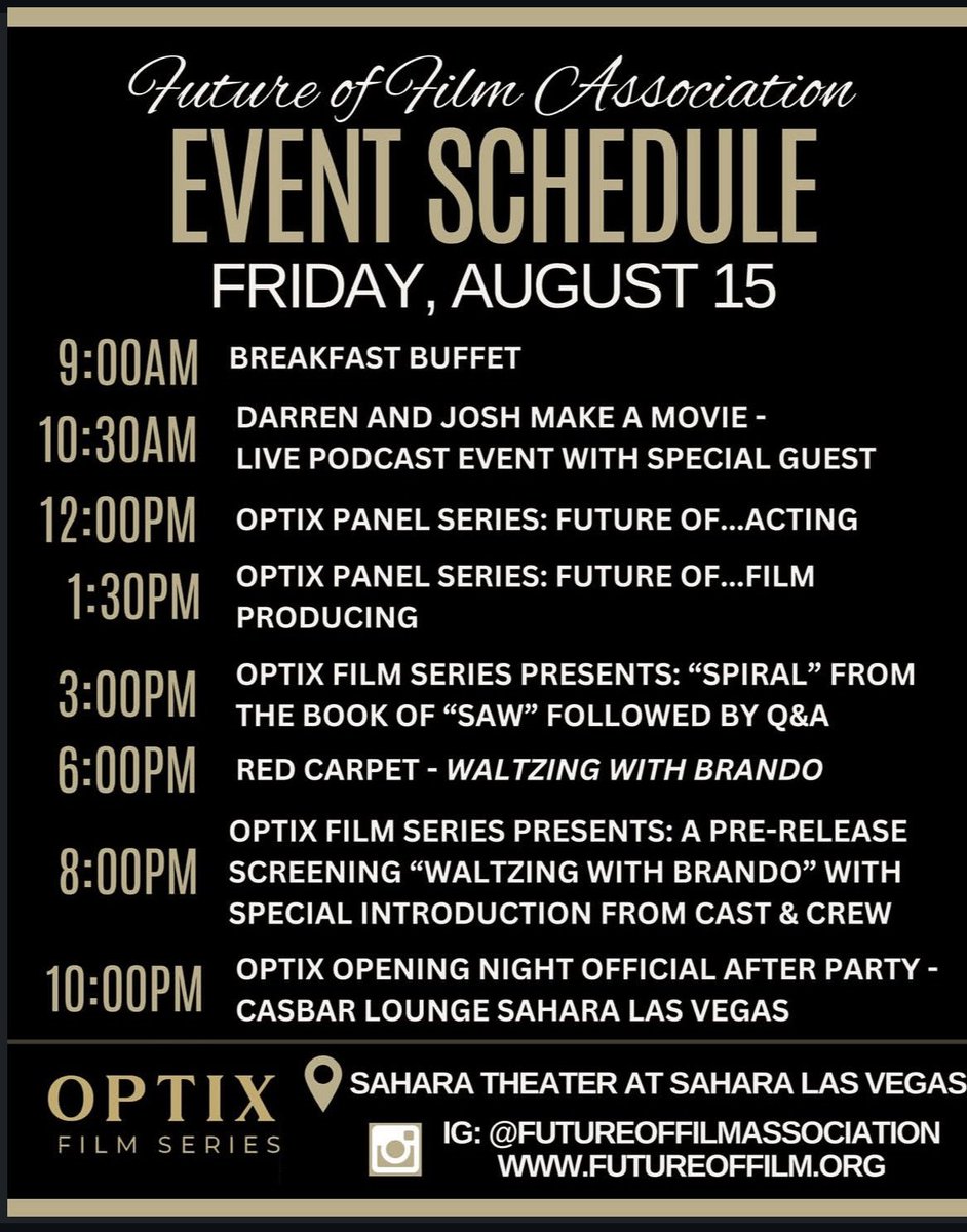 OPENING DAY SCHEDULE  🎞️ #FOFA #OPTIXFEST