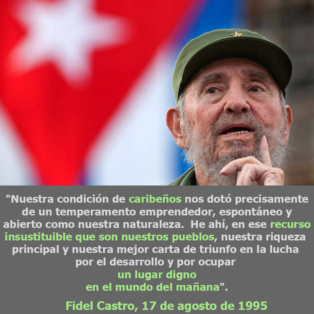 📅17 de agosto de 1995 🎙️#FidelCastro: "Nuestra condición de caribeños nos dotó precisamente de un temperamento emprendedor, espontáneo y abierto como nuestra naturaleza. "

bit.ly/2uICobf
#100AñosConFidel #Cuba #Revolución #FidelCastro