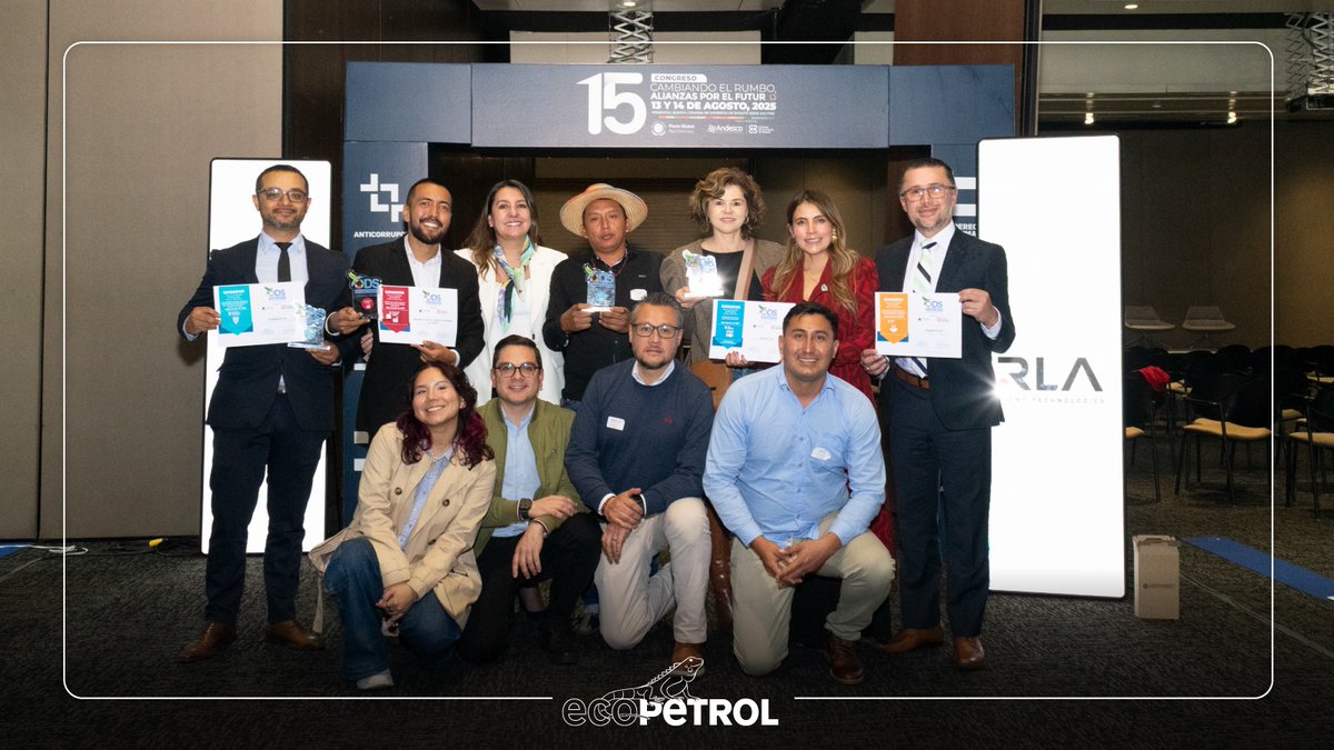 ECOPETROL_SA's tweet photo. #OrgulloGrupoEcopetrol

El Pacto Global de la ONU y la @camaracbogota reconocieron las buenas prácticas de desarrollo sostenible:

Ecopetrol – ODS 2 Hambre Cero con el programa Desarrollo Rural Inclusivo ejecutado en 48 municipios de Colombia.

Ecopetrol – ODS 6 Agua Limpia y Saneamiento con la iniciativa Comunidad Energética Manzana, en Manaure, La Guajira.

Hocol – ODS 14 Vida Submarina con el proyecto Pescadores del Futuro – Jepirrachi, en Manaure, La Guajira.

Oleoducto de los Llanos Orientales - ODS 8 Trabajo Decente y Crecimiento Económico con el proyecto Cielo, una iniciativa de innovación social y empresarial, en Puerto Gaitán y Puerto López, en el Meta.