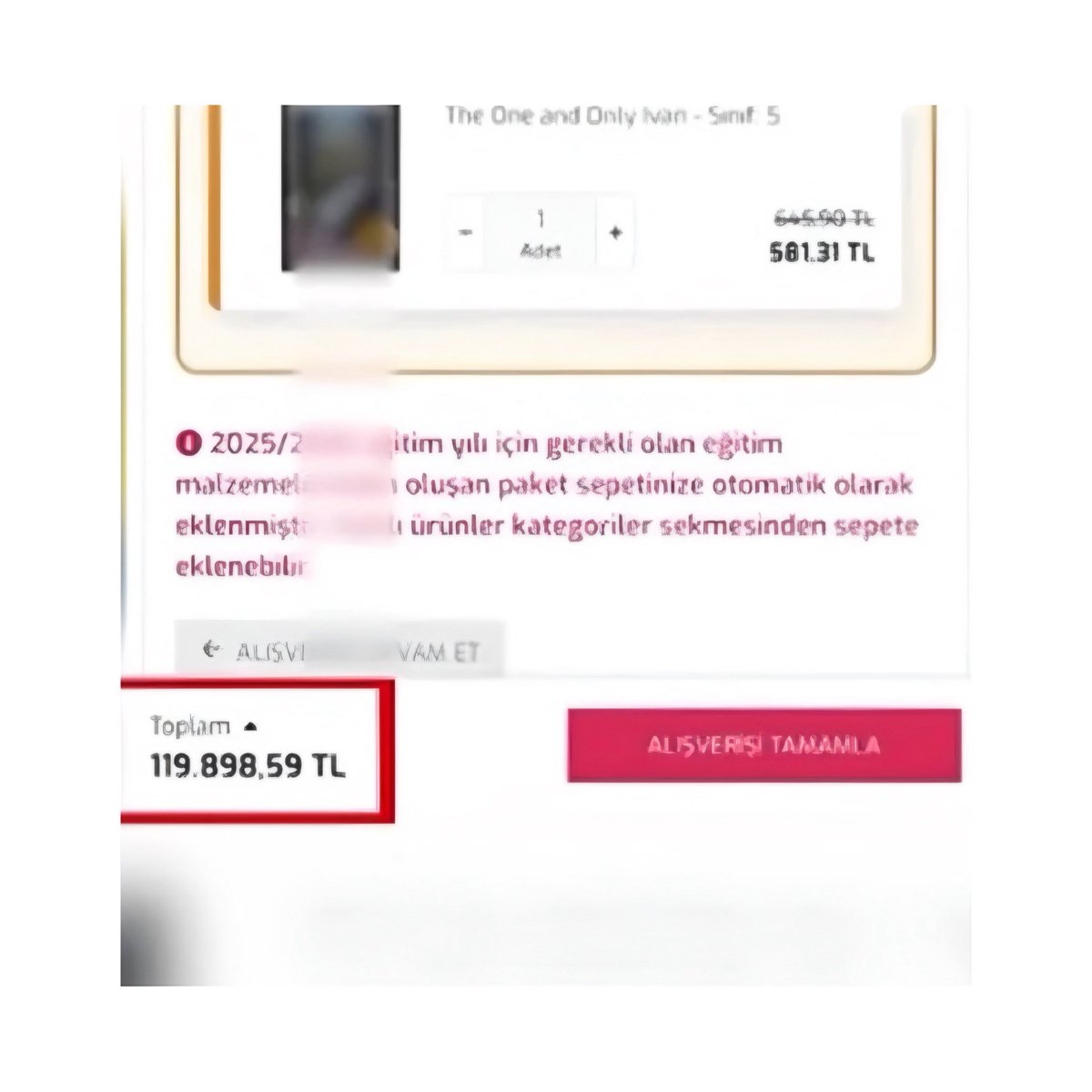📌 İstanbul'daki bir özel okulun, 120 bin TL'lik 5. sınıf kitap ve kırtasiye malzemelerine biçtiği fahiş fiyatlar dudak uçuklattı: 

• Matematik kitabı: 43.333 TL

• Resim defteri: 1.700 TL (NTV)