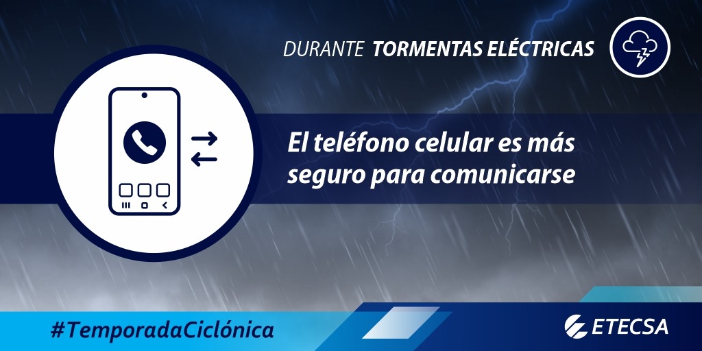 Las altas temperaturas 🌡propician lluvias fuertes y tormentas electricas☔durante el verano 
Ten en cuenta que la telefonía celular es  la herramienta más confiable para comunicarse.
#EtecsaTeAcompaña 
#EtecsaMayabeque