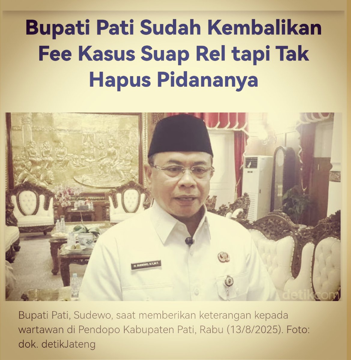 Dan <a href="/KPK_RI/">KPK</a> tidak brani ciduk..
Bekingnya ngeri, sungkem 

detik.com/jateng/berita/…