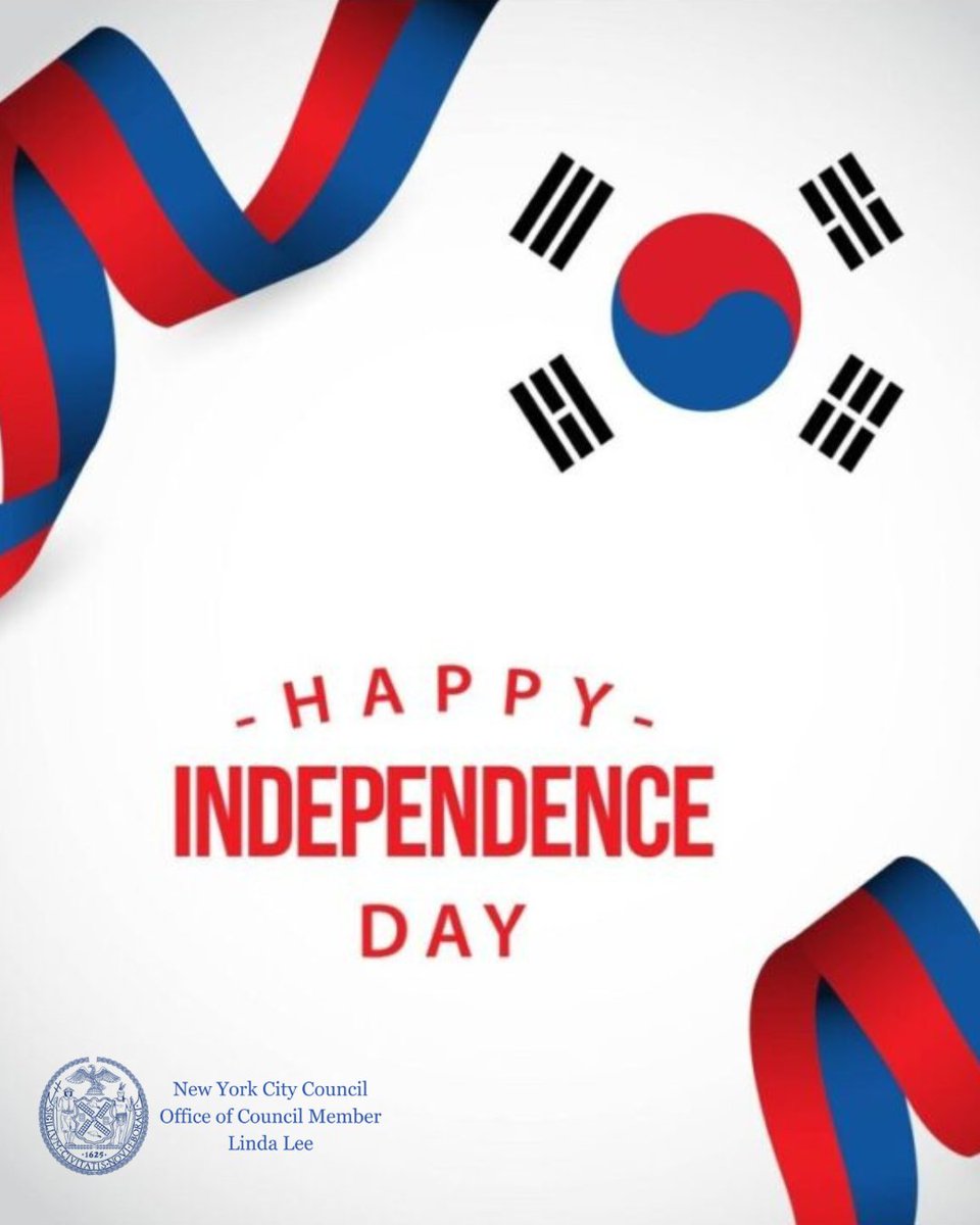 Today marks the 80th Liberation Day of Korea, a celebration of the perseverance and bravery of those who fought for the nation’s freedom. As we honor their legacy, I extend heartfelt Independence Day wishes to our vibrant and growing Korean American community here in NYC!