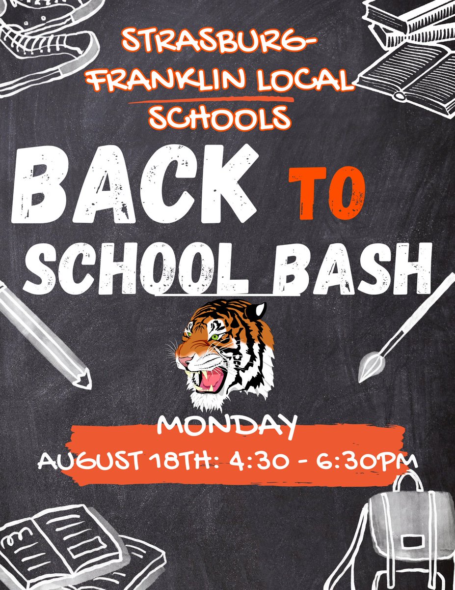 Back to School Bash Monday 4:30-6:30pm. Students will receive their schedules and lockers. Students can drop off their school supplies. The PTG will have inflatables and community partners will be present in the cafeteria. Tray cheeseburgers, cookies and water will be available.