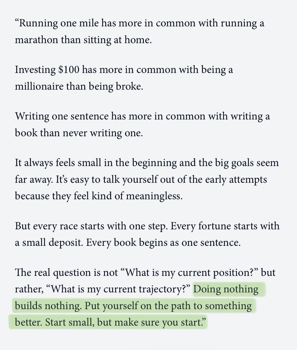 Trajectory matters more than position.

James Clear: