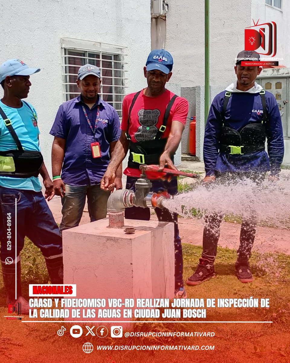 DisrrupcionRd's tweet photo. #CAASD y el Fideicomiso de Vivienda de Bajo Costo de República Dominicana (Fideicomiso VBC-RD) realizaron este jueves toma de muestras de agua en distintos residenciales de la Ciudad Juan Bosch.¡Conoce más aquí!
👇
https://t.co/1mp1E4J55e https://t.co/LYTSGyUsT1