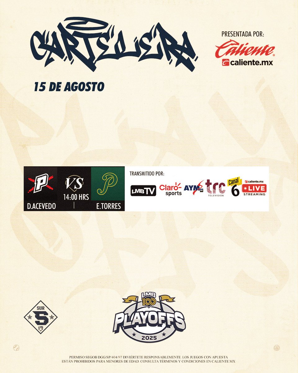 Al Son de la LVBP (@alsondelalvbp) on Twitter photo LIGA MEXICANA 🇲🇽
Un solo enfrentamiento de Playoffs hoy en la <a href="/LigaMexBeis/">Liga Mexicana de Beisbol</a> ⚾🇲🇽
#AlSonDeLaLVBP ⚾🇻🇪 #LMB ⚾🇲🇽 LIGA MEXICANA 🇲🇽
Un solo enfrentamiento de Playoffs hoy en la <a href="/LigaMexBeis/">Liga Mexicana de Beisbol</a> ⚾🇲🇽
#AlSonDeLaLVBP ⚾🇻🇪 #LMB ⚾🇲🇽