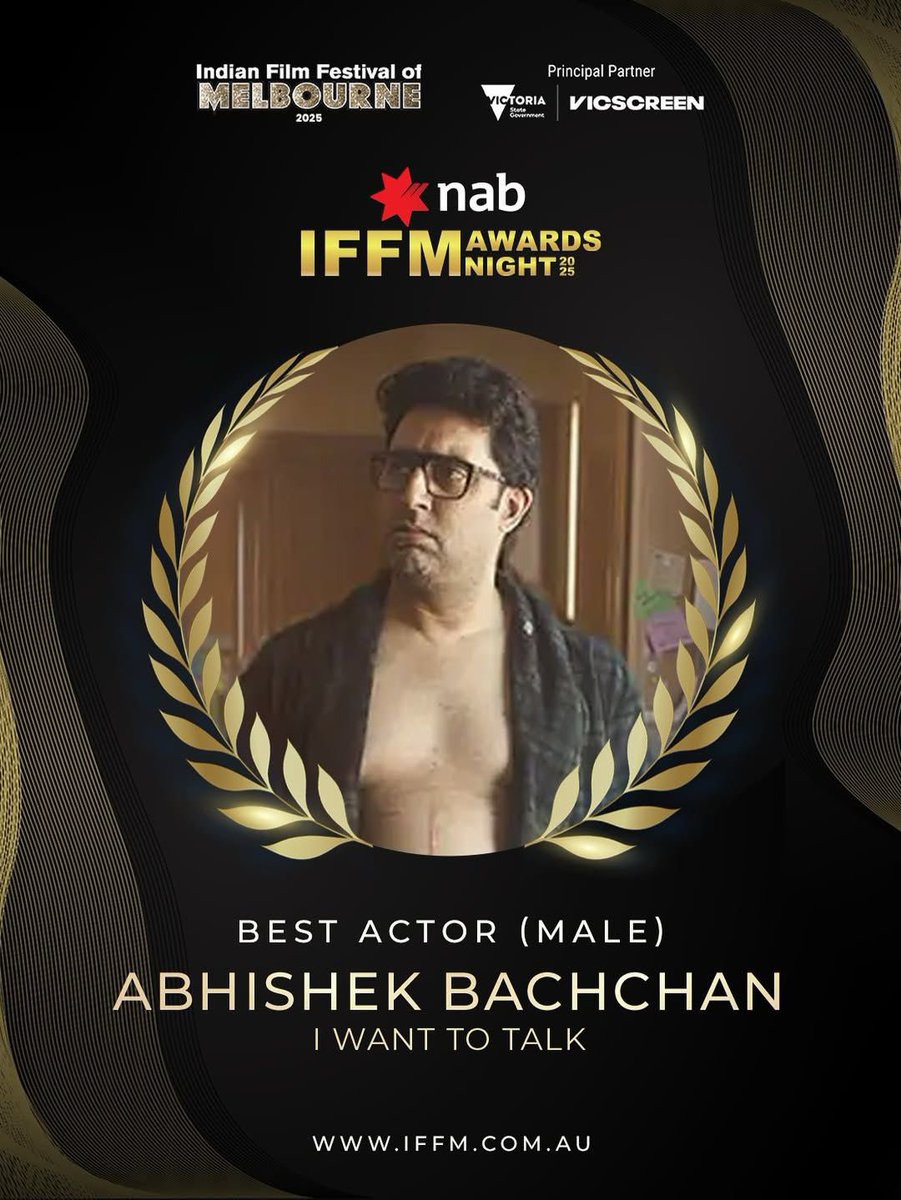 ashokmistry4545's tweet image. 🎉 The applause is loud, the win is deserved!
@juniorbachchan takes home Best Actor (Male) for I Want To Talk at NAB #IFFM2025 💥
#AbhishekBachchan #IWantToTalk #BestActor @SrBachchan Sir