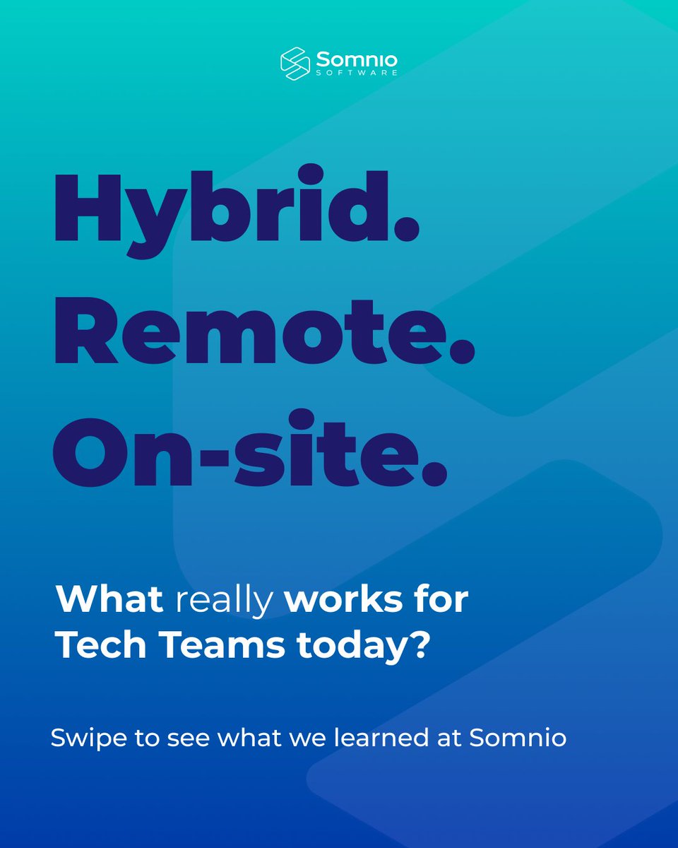 somnio_software's tweet image. Hybrid. Remote. On-site.

At Somnio, we’re not remote-first or office-first, we’re team-first.

Each team designs the setup that works best, built on trust, autonomy &amp;amp; shared goals.

Learn how flexibility powers our culture 👉 somniosoftware.com/blog/hybrid-re…