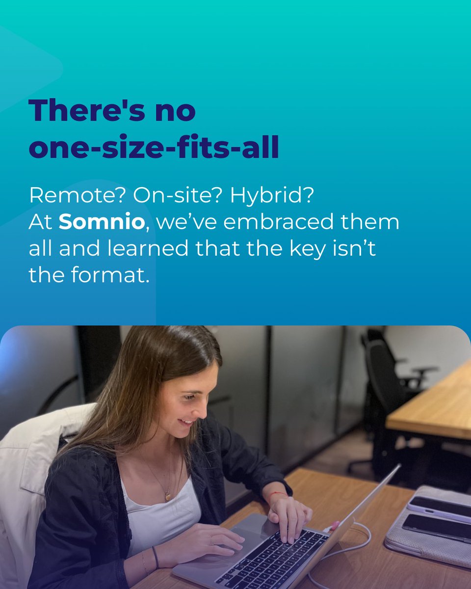 somnio_software's tweet image. Hybrid. Remote. On-site.

At Somnio, we’re not remote-first or office-first, we’re team-first.

Each team designs the setup that works best, built on trust, autonomy &amp;amp; shared goals.

Learn how flexibility powers our culture 👉 somniosoftware.com/blog/hybrid-re…