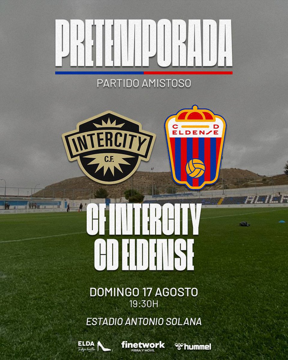 ⚔️ 𝐏𝐫𝐞𝐭𝐞𝐦𝐩𝐨𝐫𝐚𝐝𝐚 #CDEldense 🔵🔴 🆚 @CFIntercity 📆 Domingo 17  de agosto ⌚️ 19:30h. 🏟️ Estadio Antonio Solana 🎟️ Entradas disponibles en  https://t.co/rkfycVGvyN 📲 #EldaLateEnAzulYGrana #AupaDeportivo