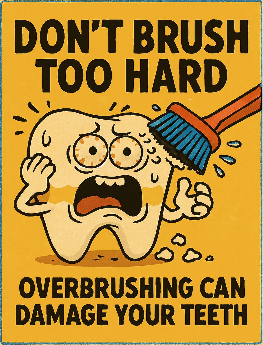 ToothbrushExp's tweet image. Feeling the burn from brushing too hard?

Your enamel called—it’s not impressed! 😬 Dial it back to medium-soft bristles, 2 min twice a day, and keep those pearly whites intact.

#BrushingTips #DentalHumor #OverBrushing #TeethGoals
