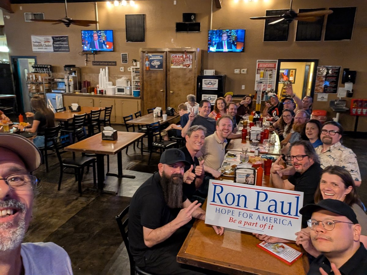 Our pre/post parties around Ron Paul's 90th Birthday BBQ were so grassroots. Spontaneous, with chaotic pivots that found us in perfect spots. Team efforts for sure - just like the old days. 

Was great to see old friends irl, meet new ones, and raise a glass to the good doctor.