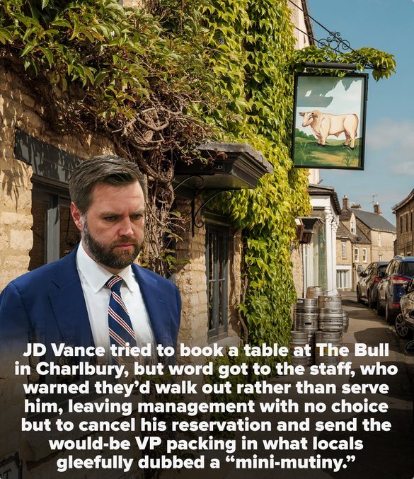 Pathetic and ridiculous - personally the @publichousegroup and @thebullcharlbury should be ashamed. Thankfully JD has a better option - The Fox in Lower Oddington