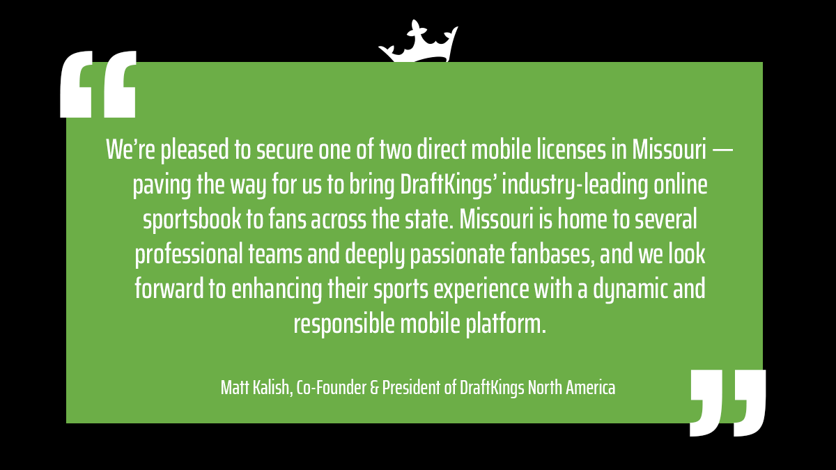 🚨Breaking: <a href="/DraftKings/">DraftKings</a> Secures Direct Mobile Sports Betting License to Operate in Missouri draftkings.com/draftkings-sec…